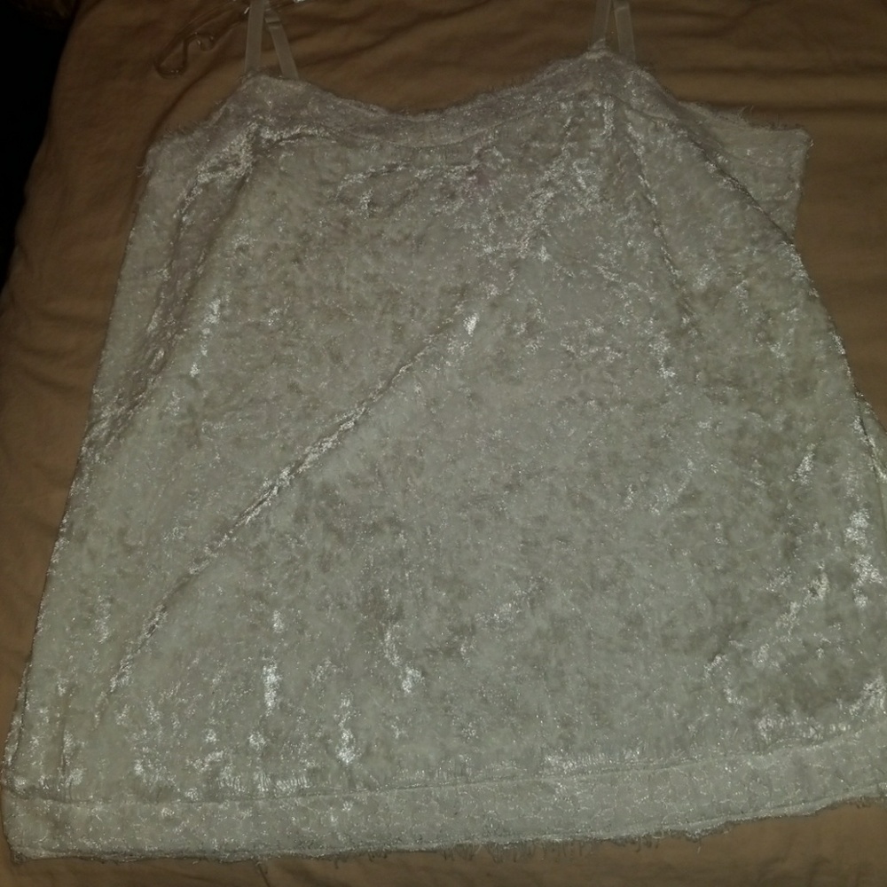 Women Cami Juniors Casual Velvet White Tank